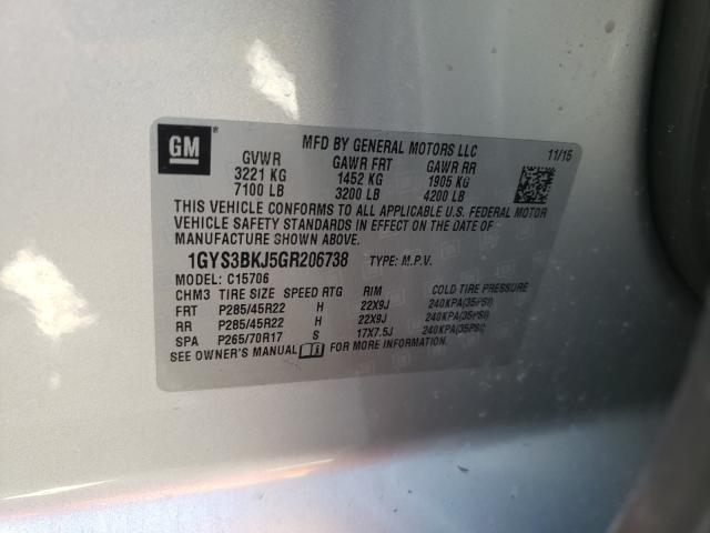 Photo 9 VIN: 1GYS3BKJ5GR206738 - CADILLAC ESCALADE L 