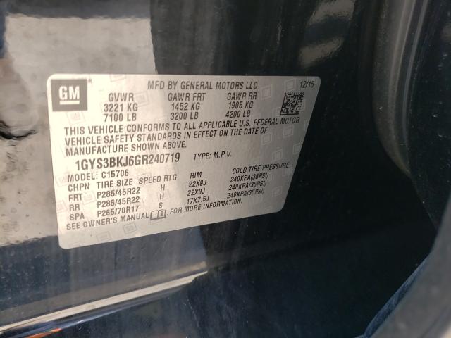 Photo 9 VIN: 1GYS3BKJ6GR240719 - CADILLAC ESCALADE L 