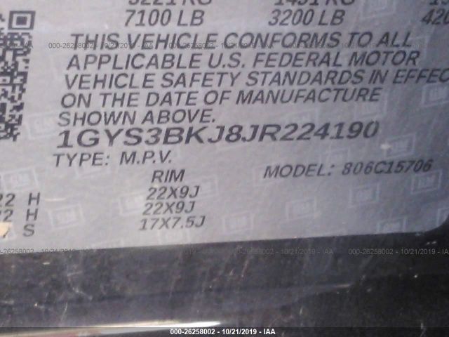 Photo 8 VIN: 1GYS3BKJ8JR224190 - CADILLAC ESCALADE 