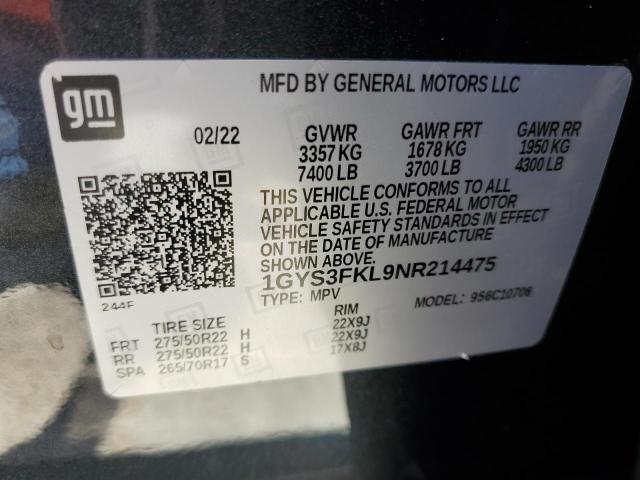 Photo 12 VIN: 1GYS3FKL9NR214475 - CADILLAC ESCALADE S 