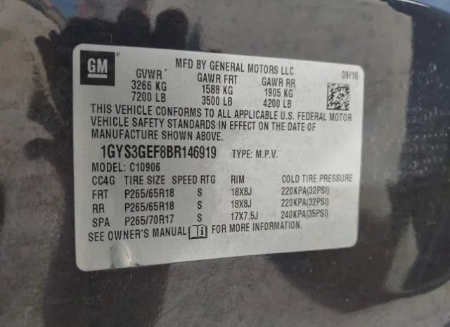 Photo 8 VIN: 1GYS3GEF8BR146919 - CADILLAC ESCALADE 