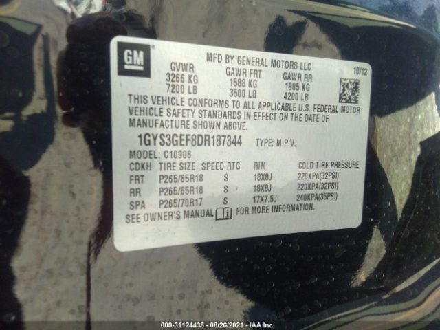 Photo 8 VIN: 1GYS3GEF8DR187344 - CADILLAC ESCALADE ESV 