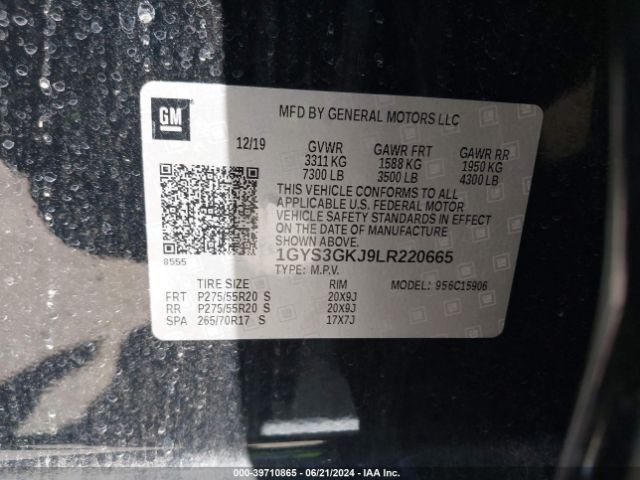 Photo 8 VIN: 1GYS3GKJ9LR220665 - CADILLAC ESCALADE ESV 