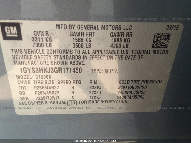 Photo 8 VIN: 1GYS3HKJ3GR171460 - CADILLAC ESCALADE ESV 