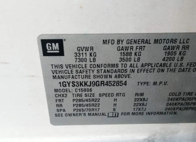 Photo 8 VIN: 1GYS3KKJ9GR452854 - CADILLAC ESCALADE ESV 