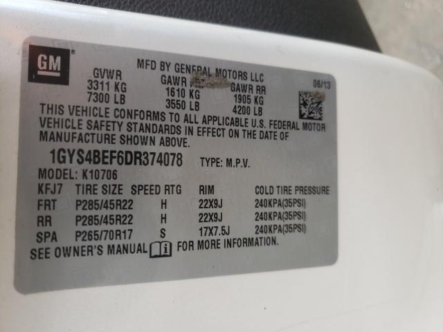 Photo 9 VIN: 1GYS4BEF6DR374078 - CADILLAC ESCALADE L 