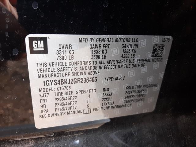 Photo 9 VIN: 1GYS4BKJ2GR236406 - CADILLAC ESCALADE L 