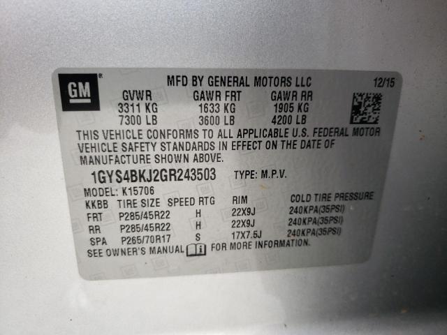 Photo 12 VIN: 1GYS4BKJ2GR243503 - CADILLAC ESCALADE 