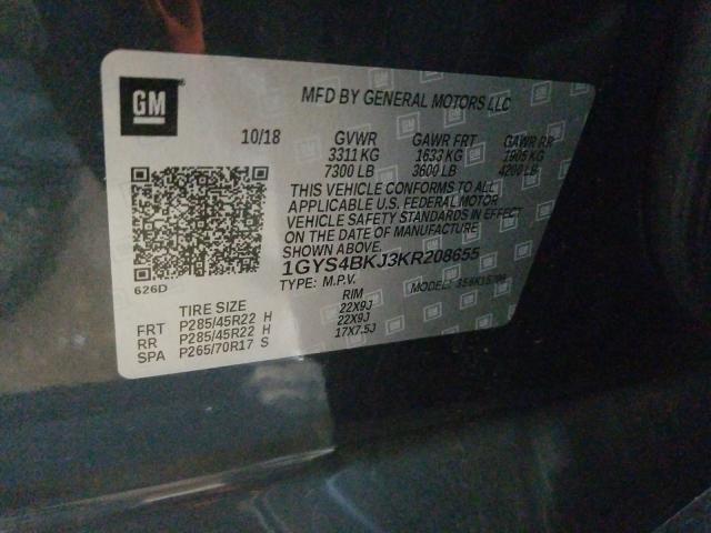 Photo 9 VIN: 1GYS4BKJ3KR208655 - CADILLAC ESCALADE L 