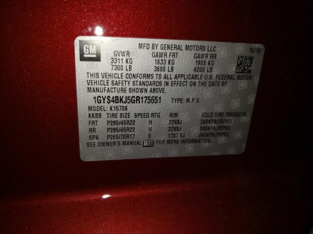 Photo 9 VIN: 1GYS4BKJ5GR175651 - CADILLAC ESCALADE L 