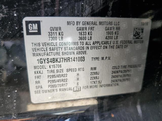 Photo 9 VIN: 1GYS4BKJ7HR141003 - CADILLAC ESCALADE L 