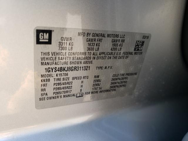 Photo 9 VIN: 1GYS4BKJ8GR311321 - CADILLAC ESCALADE L 