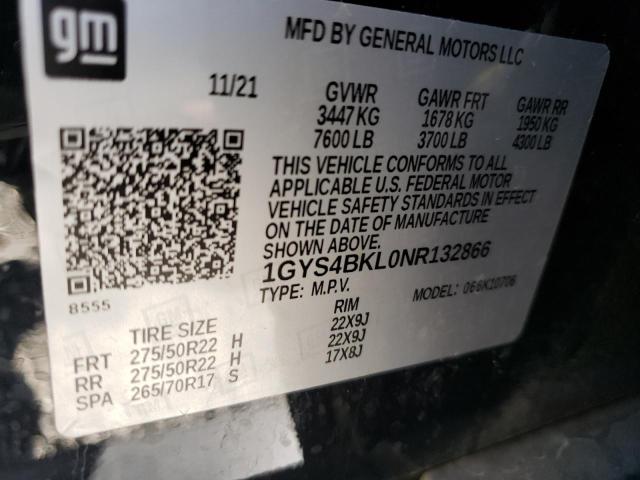 Photo 9 VIN: 1GYS4BKL0NR132866 - CADILLAC ESCALADE P 