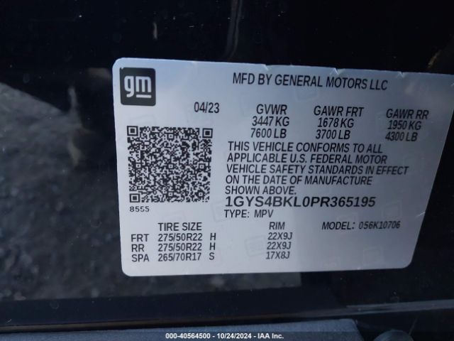 Photo 8 VIN: 1GYS4BKL0PR365195 - CADILLAC ESCALADE 