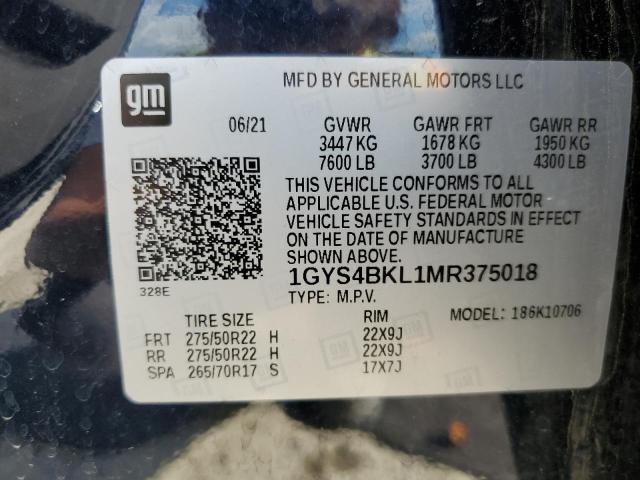 Photo 12 VIN: 1GYS4BKL1MR375018 - CADILLAC ESCALADE P 