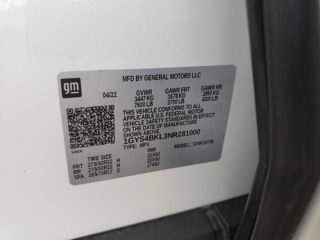 Photo 9 VIN: 1GYS4BKL3NR281000 - CADILLAC ESCALADE P 