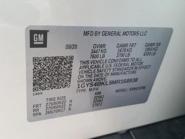 Photo 9 VIN: 1GYS4BKL5MR168938 - CADILLAC ESCALADE P 