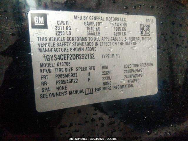 Photo 8 VIN: 1GYS4CEF2DR252162 - CADILLAC ESCALADE 