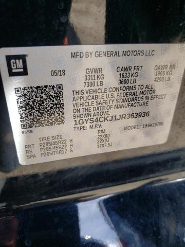 Photo 11 VIN: 1GYS4CKJ1JR363936 - CADILLAC ESCALADE 