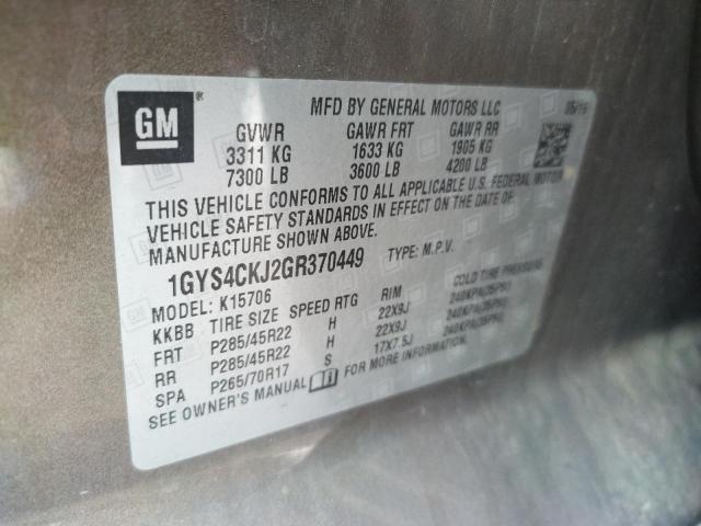 Photo 9 VIN: 1GYS4CKJ2GR370449 - CADILLAC ESCALADE P 