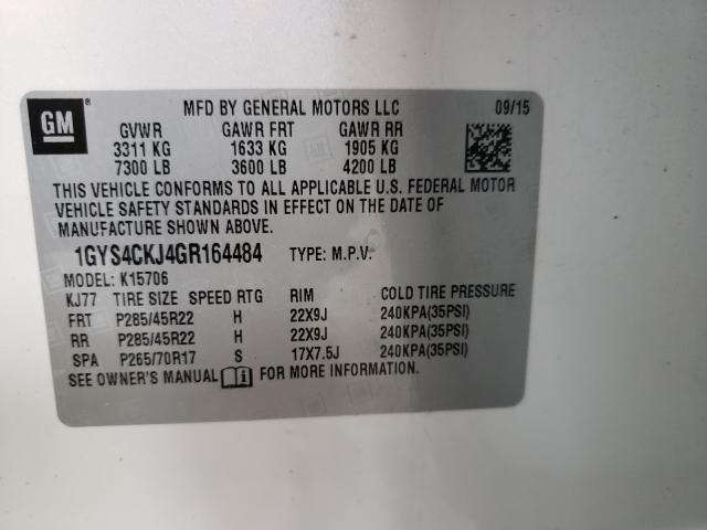 Photo 9 VIN: 1GYS4CKJ4GR164484 - CADILLAC ESCALADE P 