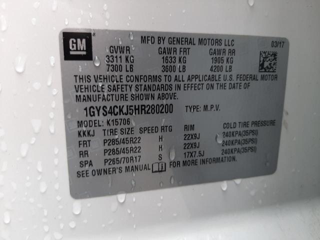 Photo 12 VIN: 1GYS4CKJ5HR280200 - CADILLAC ESCALADE P 