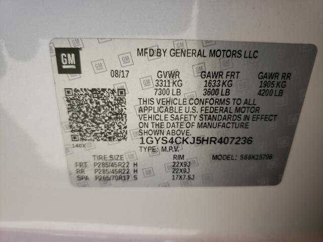 Photo 9 VIN: 1GYS4CKJ5HR407236 - CADILLAC ESCALADE P 