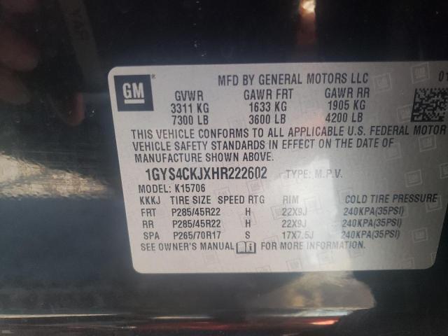 Photo 9 VIN: 1GYS4CKJXHR222602 - CADILLAC ESCALADE P 