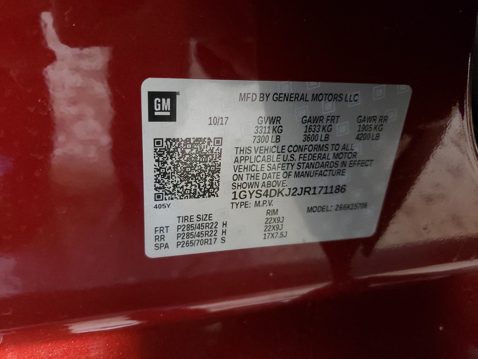 Photo 9 VIN: 1GYS4DKJ2JR171186 - CADILLAC ESCALADE P 