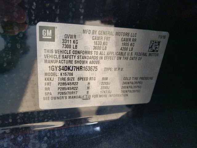 Photo 9 VIN: 1GYS4DKJ7HR163675 - CADILLAC ESCALADE P 