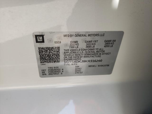 Photo 9 VIN: 1GYS4DKJ9KR316290 - CADILLAC ESCALADE P 