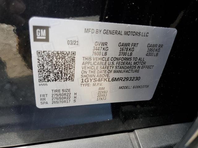 Photo 9 VIN: 1GYS4FKL6MR293230 - CADILLAC ESCALADE S 