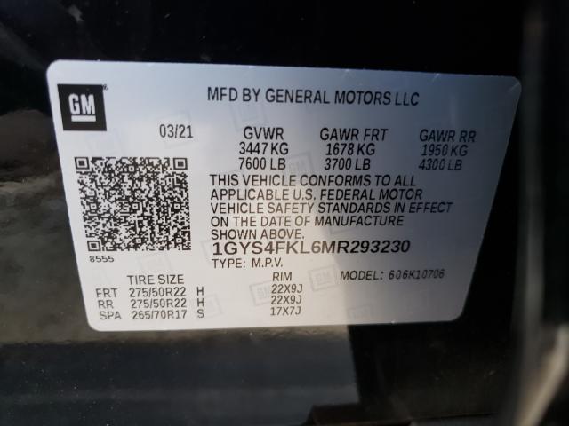 Photo 9 VIN: 1GYS4FKL6MR293230 - CADILLAC ESCALADE S 