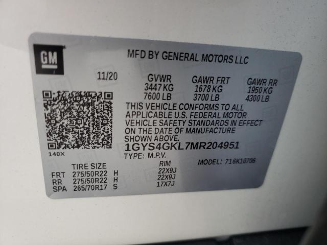 Photo 11 VIN: 1GYS4GKL7MR204951 - CADILLAC ESCALADE S 