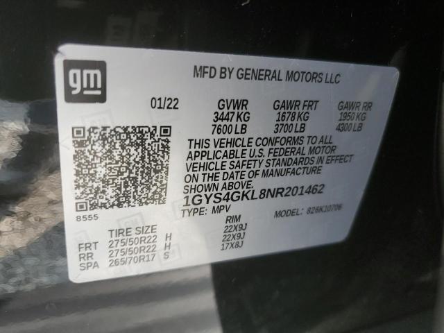 Photo 12 VIN: 1GYS4GKL8NR201462 - CADILLAC ESCALADE S 