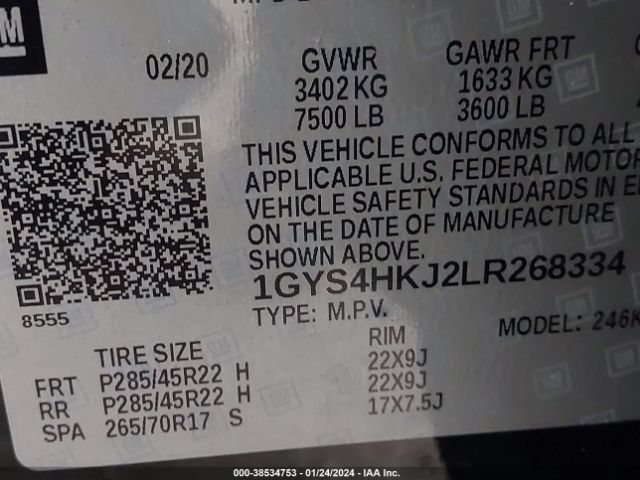 Photo 8 VIN: 1GYS4HKJ2LR268334 - CADILLAC ESCALADE ESV 