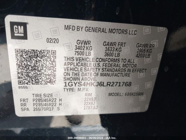 Photo 8 VIN: 1GYS4HKJ6LR271768 - CADILLAC ESCALADE ESV 