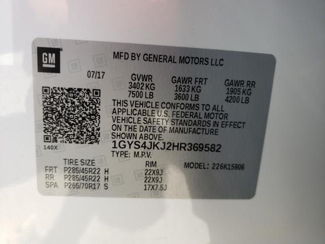 Photo 9 VIN: 1GYS4JKJ2HR369582 - CADILLAC ESCALADE E 