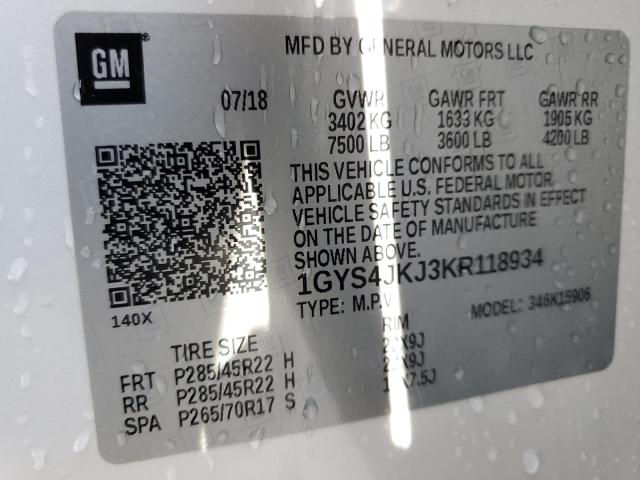 Photo 12 VIN: 1GYS4JKJ3KR118934 - CADILLAC ESCALADE E 