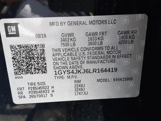 Photo 9 VIN: 1GYS4JKJ6LR164419 - CADILLAC ESCALADE E 