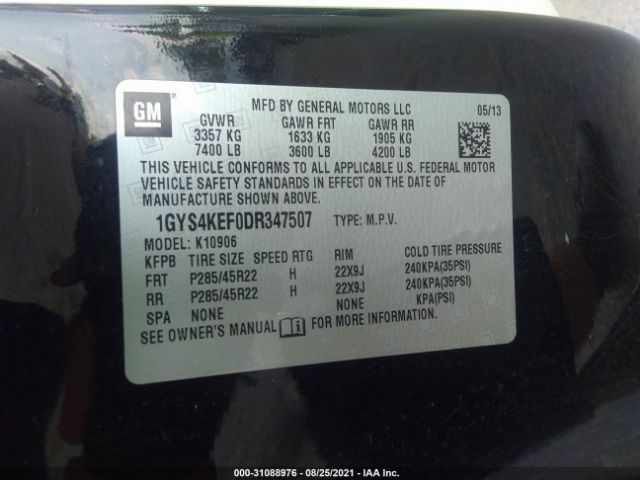 Photo 8 VIN: 1GYS4KEF0DR347507 - CADILLAC ESCALADE ESV 