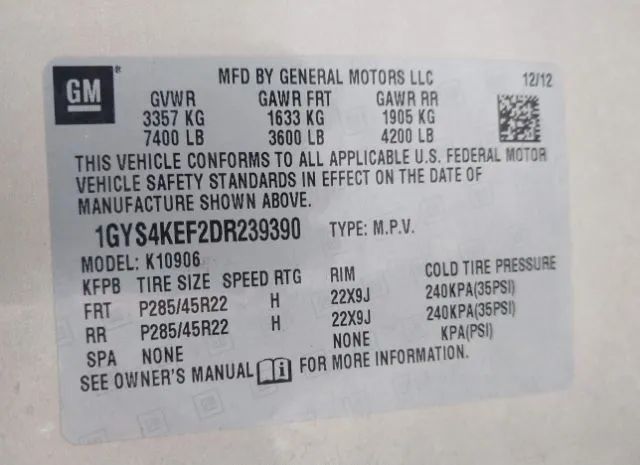 Photo 8 VIN: 1GYS4KEF2DR239390 - CADILLAC ESCALADE ESV 