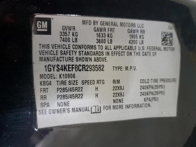 Photo 12 VIN: 1GYS4KEF8CR293582 - CADILLAC ESCALADE E 