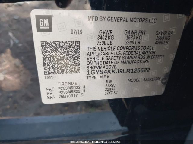 Photo 8 VIN: 1GYS4KKJ9LR125622 - CADILLAC ESCALADE ESV 