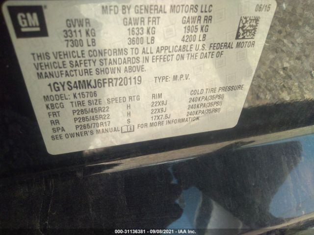 Photo 8 VIN: 1GYS4MKJ6FR720119 - CADILLAC ESCALADE 