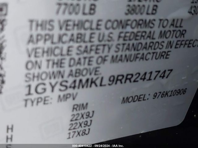 Photo 8 VIN: 1GYS4MKL9RR241747 - CADILLAC ESCALADE ESV 