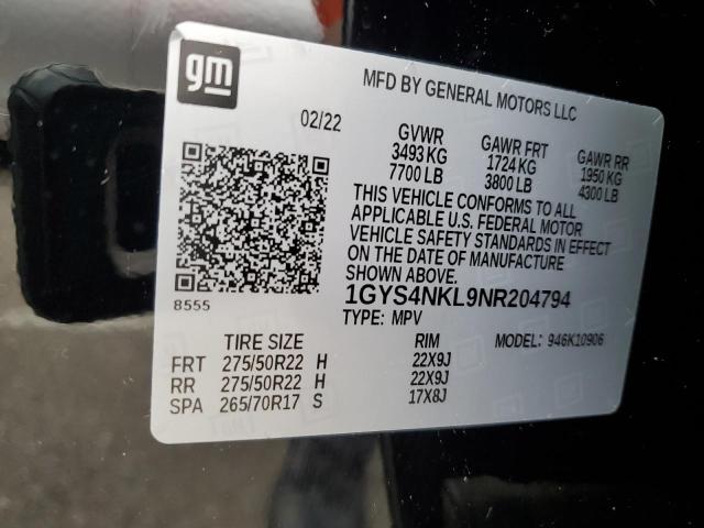 Photo 12 VIN: 1GYS4NKL9NR204794 - CADILLAC ESCALADE E 