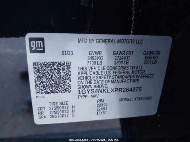 Photo 8 VIN: 1GYS4NKLXPR264375 - CADILLAC ESCALADE ESV 