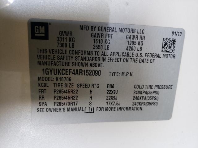 Photo 9 VIN: 1GYUKCEF4AR152090 - CADILLAC ESCALADE P 