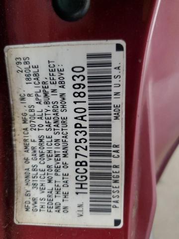 Photo 11 VIN: 1HGCB7253PA018930 - HONDA ACCORD 